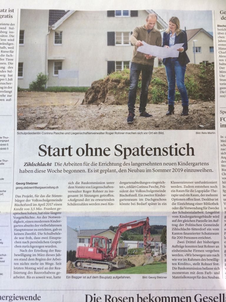 Kindergarten Zihlschlacht Zeitungsartikel